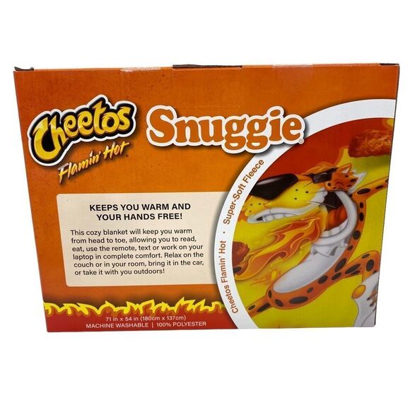 Snuggie Flaming Hot Cheetos Fleece Blanket New - Picture 3 of 9